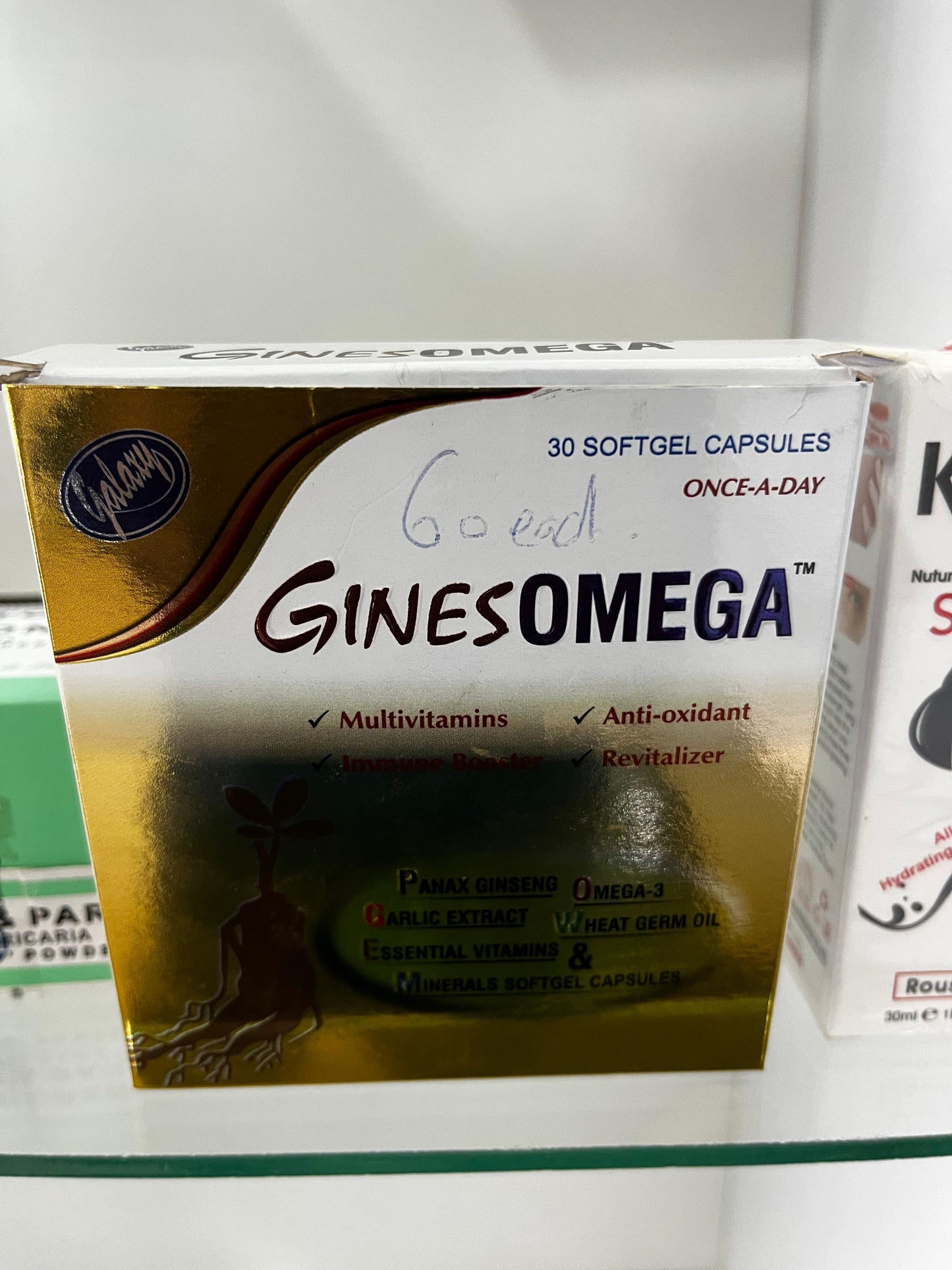 GinesOmega – Multivitamins + Omega-3 + Ginseng + Garlic - Nuno Pharma