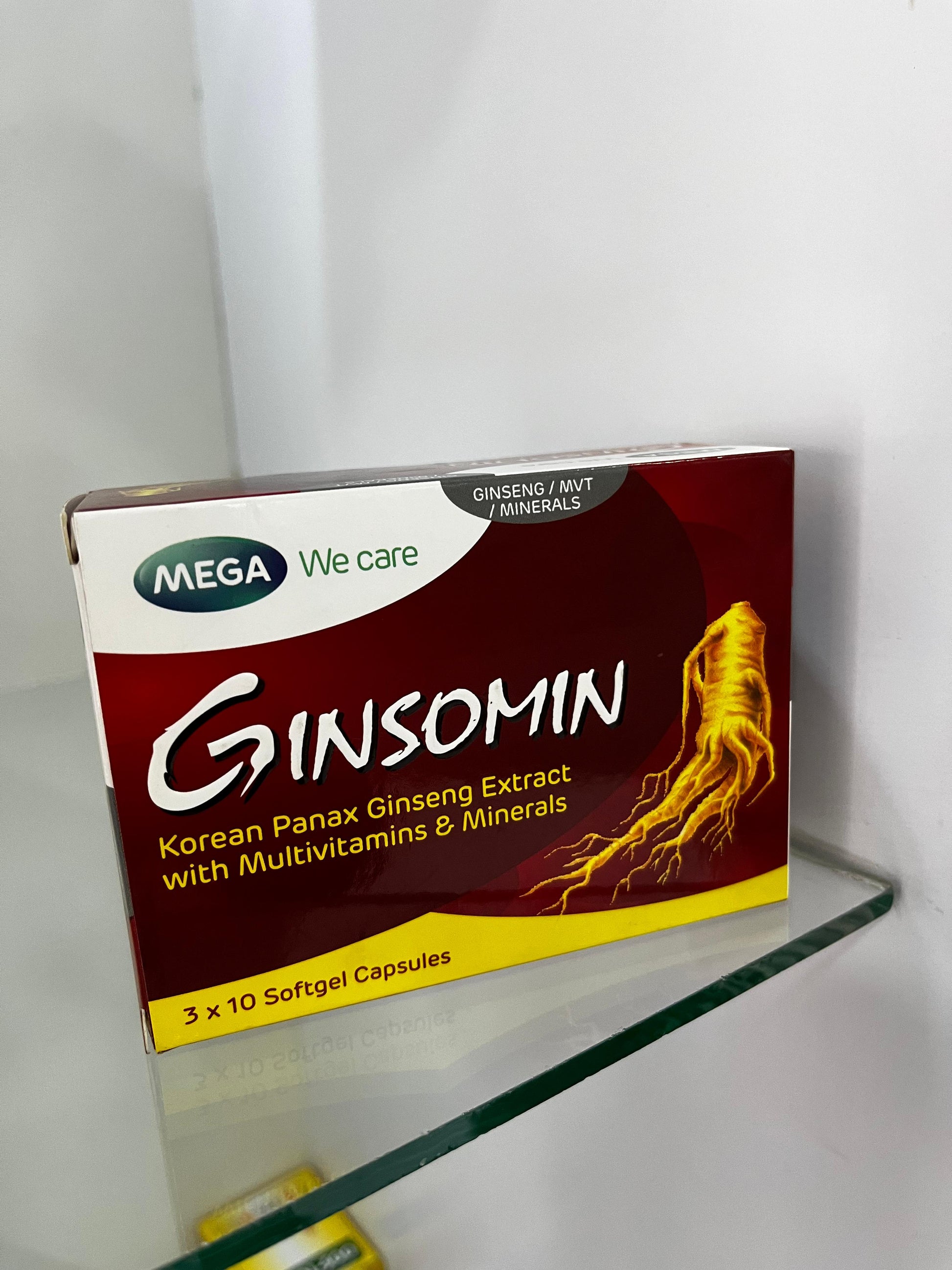 Ginsomin – Panax Ginseng + Multivitamins (3x10 softgels) - Nuno Pharma